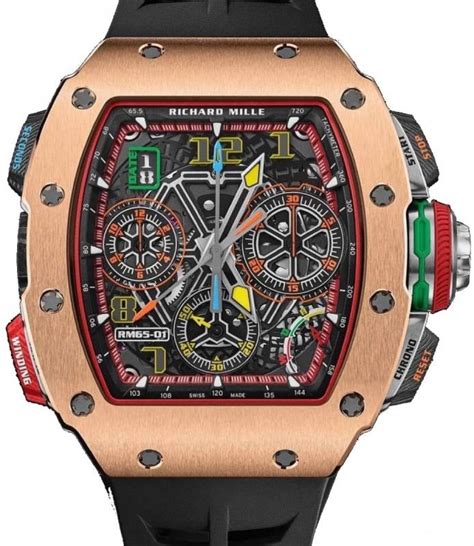 richard mille rm65-01 rose gold price|richard chronograph 65 01.